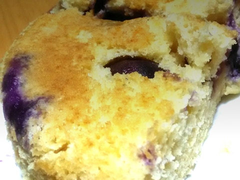 洗い物極少!炊飯器で簡単☆ぶどうの蒸しパン風